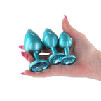 Rear Assets Trainer Kit – Set of 3 Chrome-Plated Butt Plugs > Anal Range > Jewel Butt Plugs