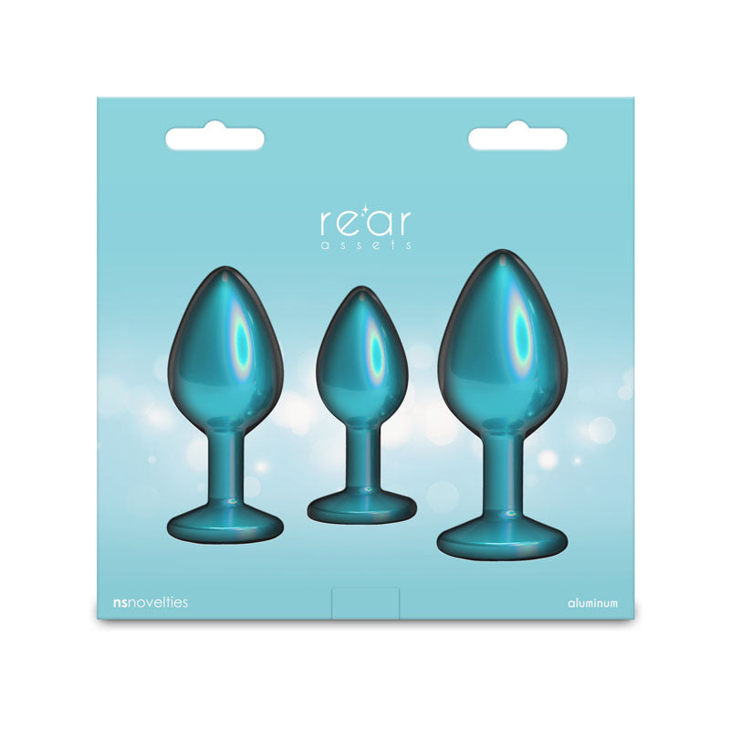 Rear Assets Trainer Kit (Iridescent Teal) – Metallic Butt Plug Set of 3 Sizes > Anal Range > Butt Plug Kits
