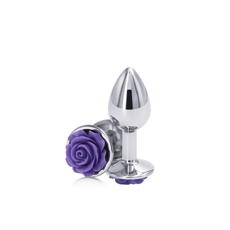 Rear Assets Rose Small (Purple) – 7.6 cm Metal Butt Plug > Anal Range > Jewel Butt Plugs