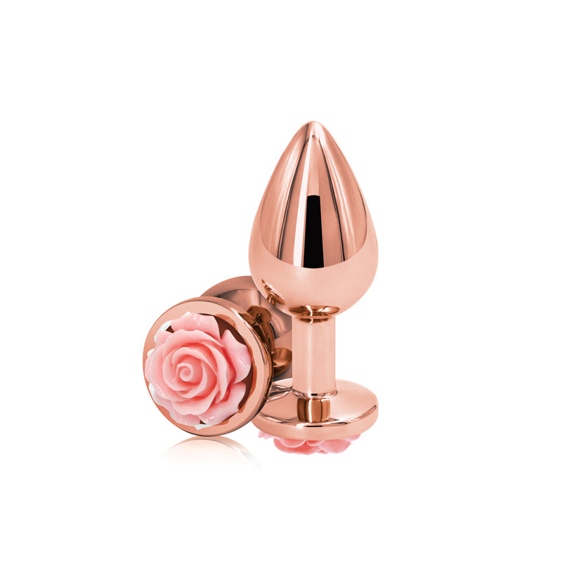 Rear Assets Rose Medium (Pink) – 8.9 cm Chrome-Plated Metal Butt Plug Secondary image
