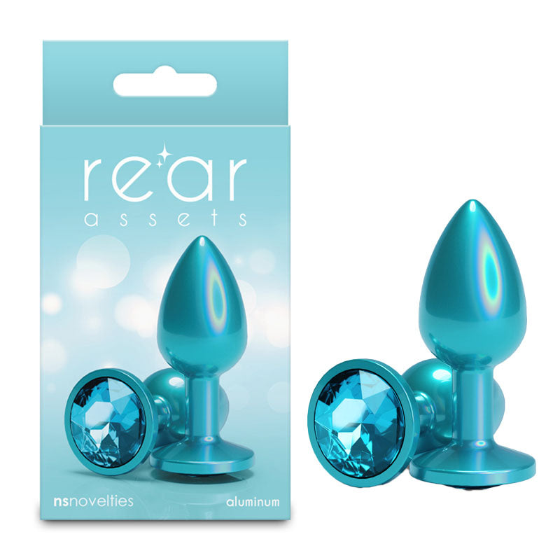 Rear Assets Iridescent Metal Butt Plug – Lightweight Anal Plug with Round Gem Base (Small, Medium) > Anal Range > Butt Plugs