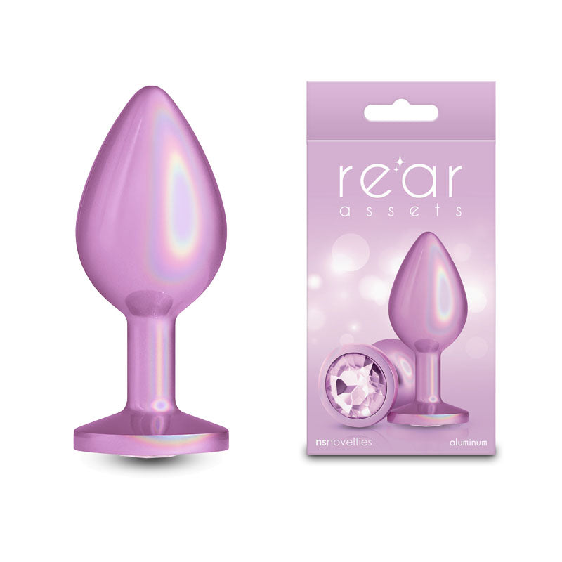 Rear Assets Iridescent Medium – Lightweight 8.2 cm Butt Plug Pink > Anal Range > Jewel Butt Plugs