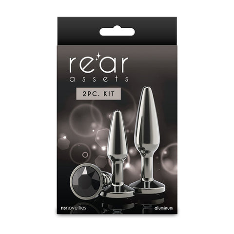 Rear Assets Tapered Trainer Kit (Gunmetal Grey) – Lightweight Chrome-Plated Metal Butt Plug Set of 2 Sizes > Anal Range > Butt Plug Kits