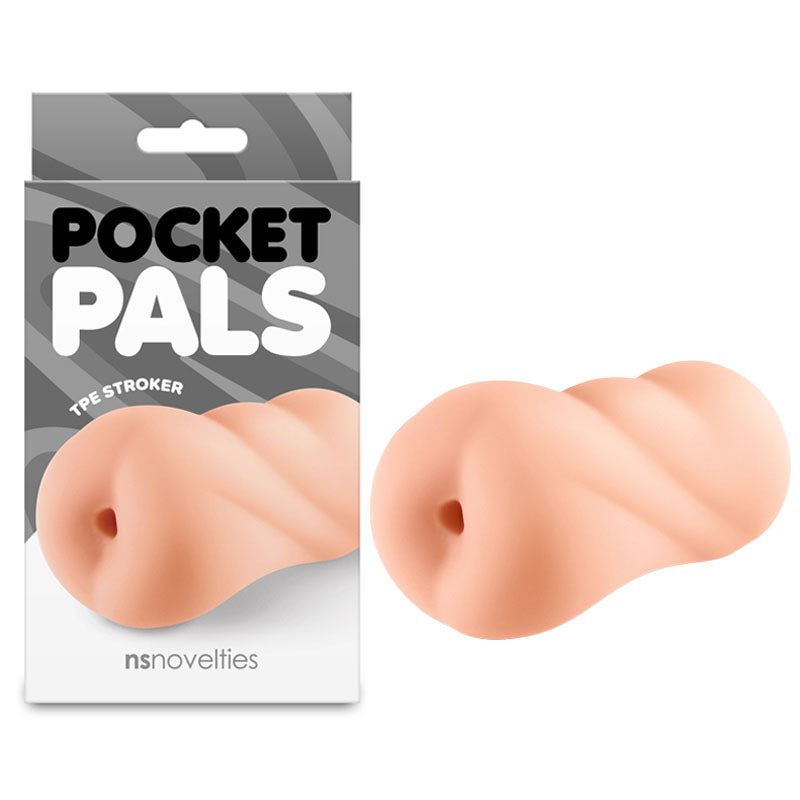 Pocket Pals – Body-Safe Anal Stroker Tan Strokers - Manual