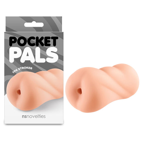Pocket Pals – Body-Safe Anal Stroker Tan Strokers - Manual