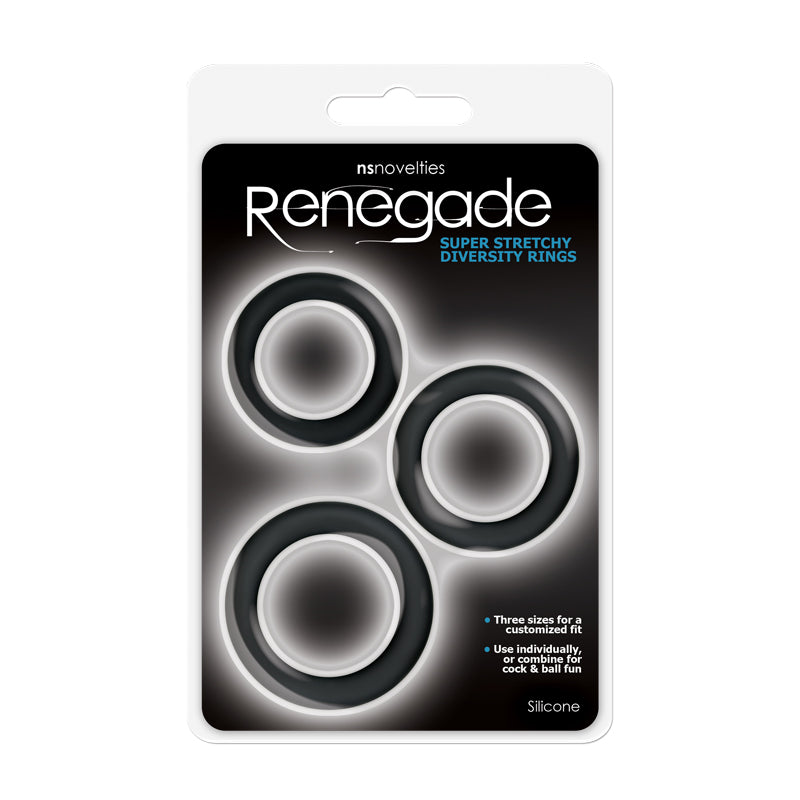 Renegade Diversity Rings Silicone Cock Rings Set of 3 Sizes COCK RING Set