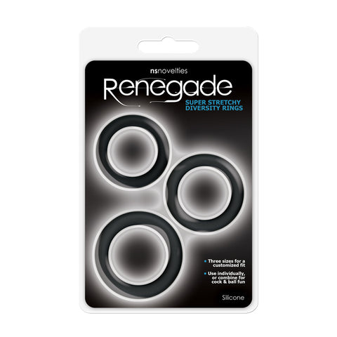 Renegade Diversity Rings Silicone Cock Rings Set of 3 Sizes COCK RING Set
