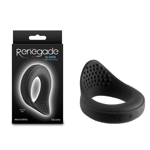 Renegade Slider - Vibrating Cock Ring Black Cock Rings Vibrating