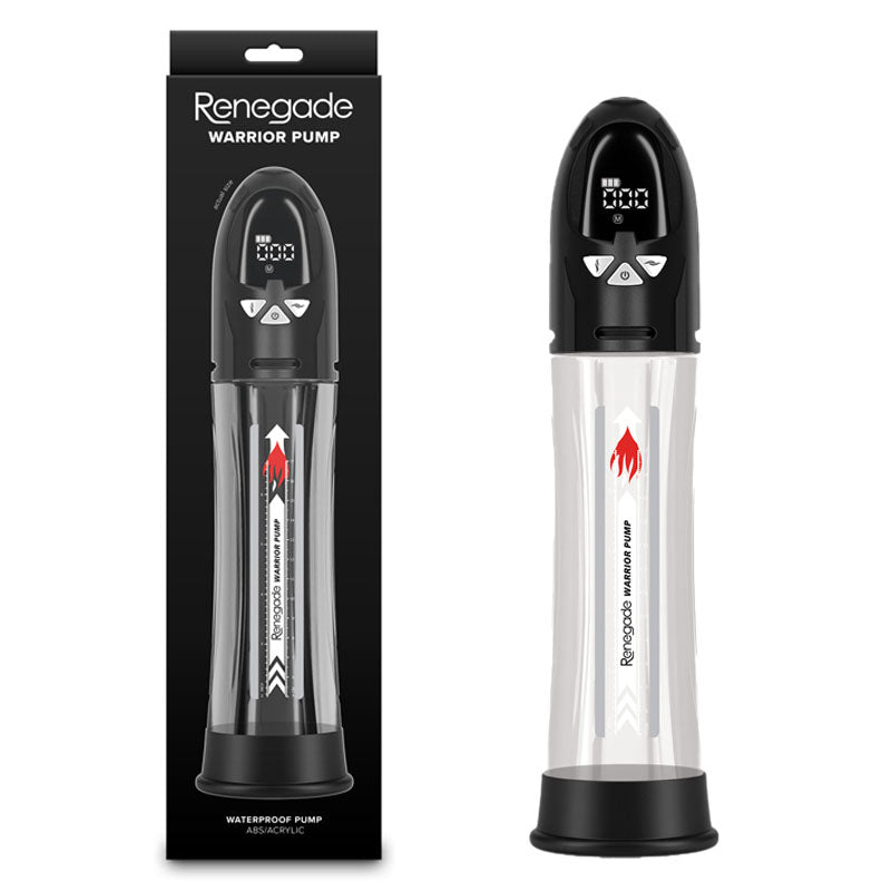 Renegade Warrior Pump Clear – Waterproof Automatic Penis Pump 8 Inch Length 2.75 Inch Diameter Black > Pumps > Penis Pumps Electric