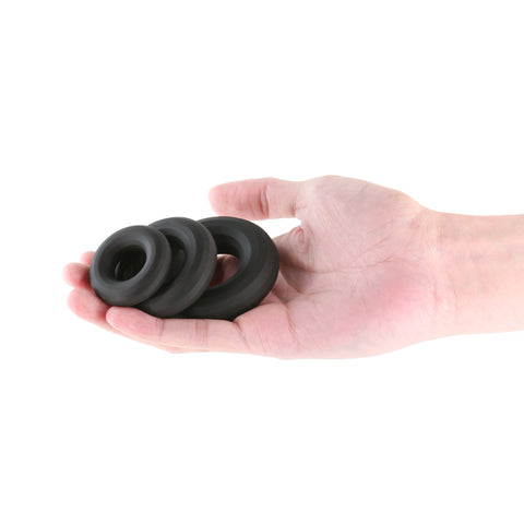 Renegade 3pc Fireman Rings - Assorted Sizes Silicone Set COCK RING Set