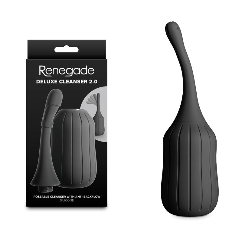Renegade Deluxe Cleanser 2.0 – Unisex Silicone Douche Black > Essentials > Douches