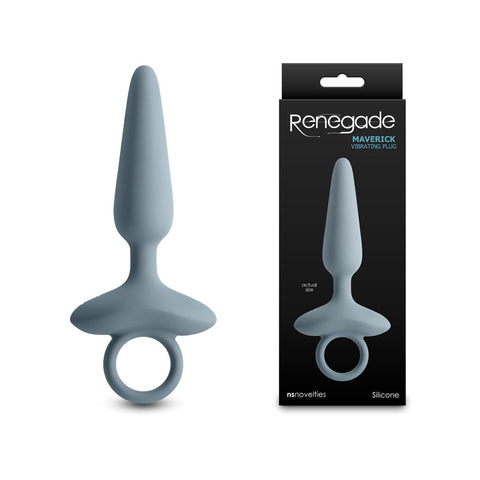 Renegade Maverick Grey 15 Cm USB Rechargeable Vibrating Butt Plug Grey Butt Plugs - Vibrating
