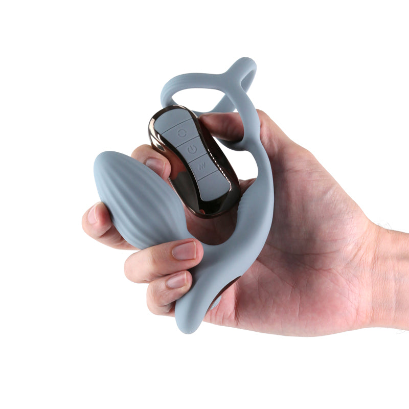 Renegade Pinnacle (Grey) – Rechargeable Water-Resistant Vibrating Butt Plug with Cock Ring Secondary image