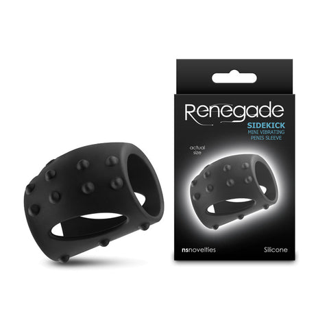 Renegade Sidekick - USB Rechargeable Vibrating Penis Cage Black COCK RINGS
