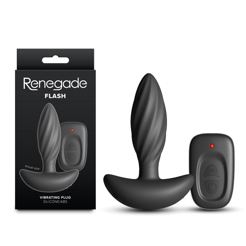 Renegade Flash – USB Rechargeable Wireless Remote-Controlled Vibrating Butt Plug Black > Anal Range > Vibrating Butt Plugs Main image
