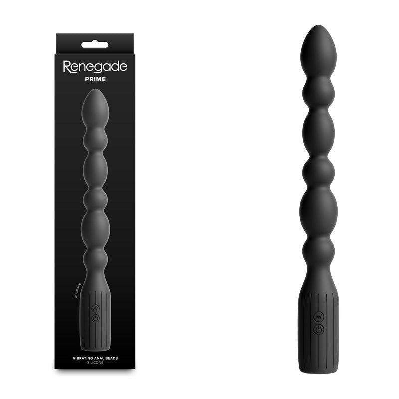 Renegade Prime – USB Rechargeable Waterproof 8.5 Inch Vibrating Anal Beads Black > Anal Range > Anal Beads