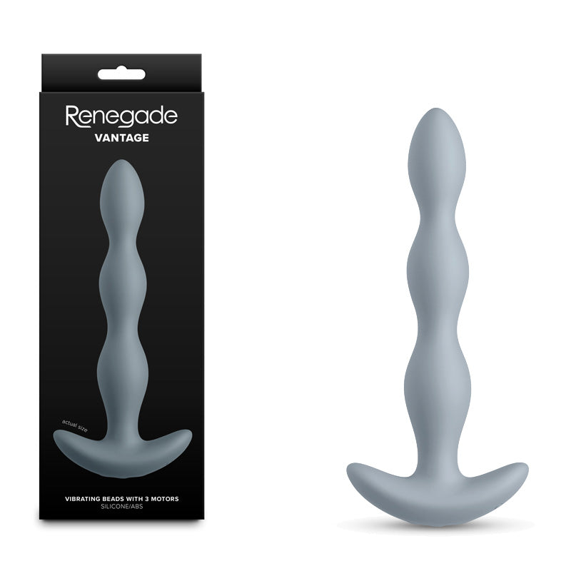 Renegade Vantage – Water-Resistant USB Rechargeable Vibrating Anal Beads 6.5 Inch Grey > Anal Range > Anal Beads Main image