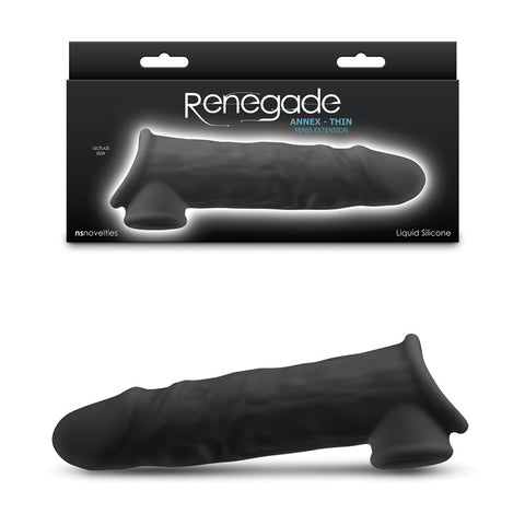 Renegade Annex - Thin - 19.4 cm Penis Extender Sleeve Black SLEEVES