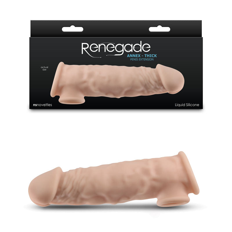 Renegade Annex (Thick) – 18.6 cm Realistic Penis Extender Sleeve Flesh > Sex Toys For Men > Penis Sleeves