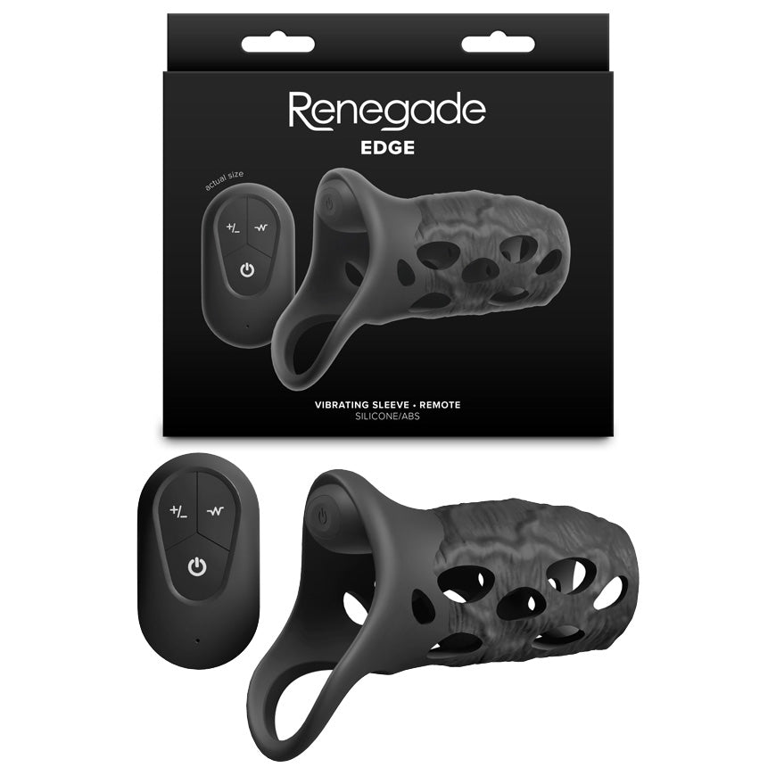 Renegade Edge – USB Rechargeable Waterproof Vibrating Penis Sleeve with Remote Secondary image