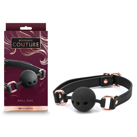 Bondage Couture Ball Gag Black Mouth Restraint Black Gags