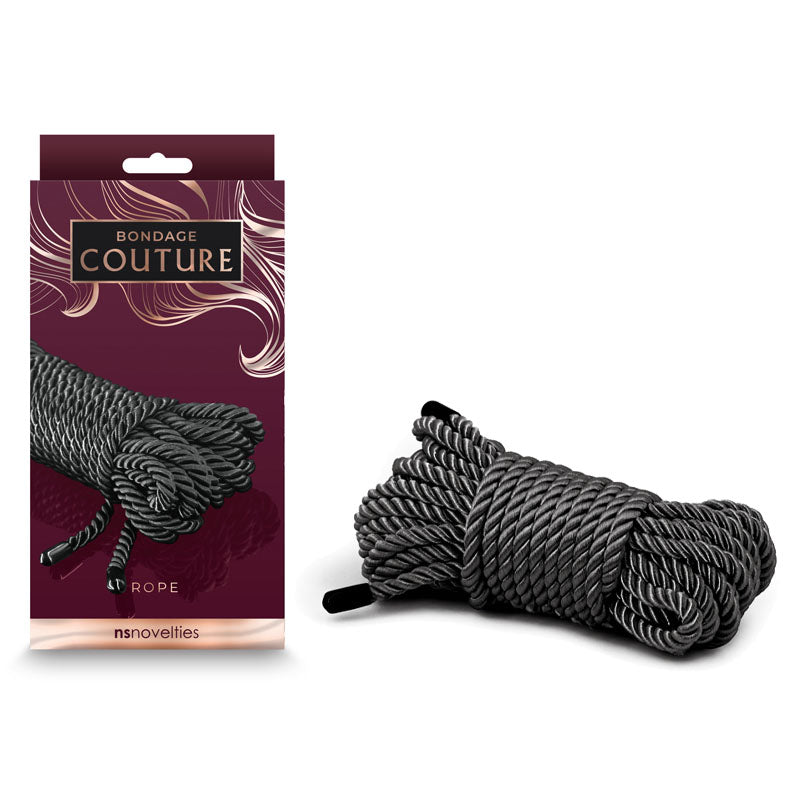 Bondage Couture Rope Black 7.6 Metre Bondage Rope for Adult Play Black Rope