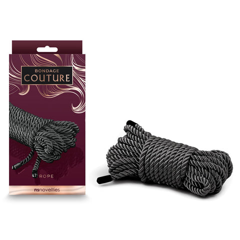 Bondage Couture Rope Black 7.6 Metre Bondage Rope for Adult Play Black Rope