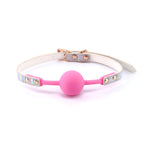 Cosmo Bondage Ball Gag Rainbow 62.3cm Metallic Pink Restraint > Bondage Gear > Gags and Bits