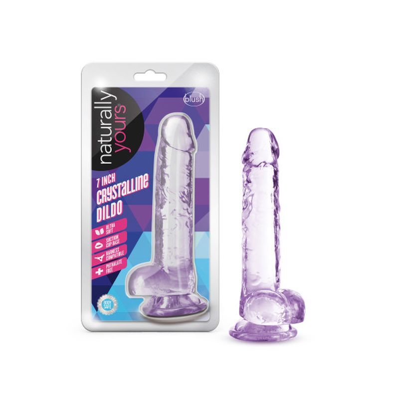 Naturally Yours 7 Inch Crystaline Dildo Amethyst > Dildos > Realistic Dildos