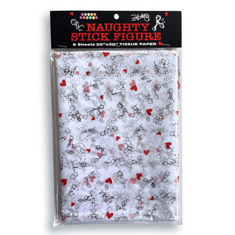 Naughty Stick Figure Tissue Paper Sheets 6 Pack Novelty Gift Wrap Default Title Party Supplies