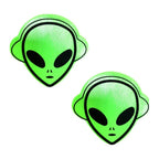 Nipztix Neon Green Blacklight Alien Pasties – Neon UV Reactive Adhesive Pasties > Clothes > Pasties