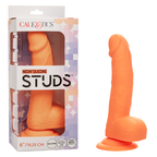 Neon Silicone Studs 6 Inch Dildo - Orange