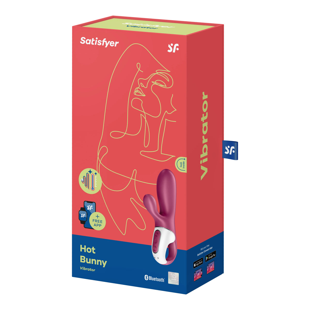Satisfyer Hot Bunny Connect Warming Rechargeable Silicone Vibrator with App Control Burgundy > Vibrators > Ladies > Rabbit Multi