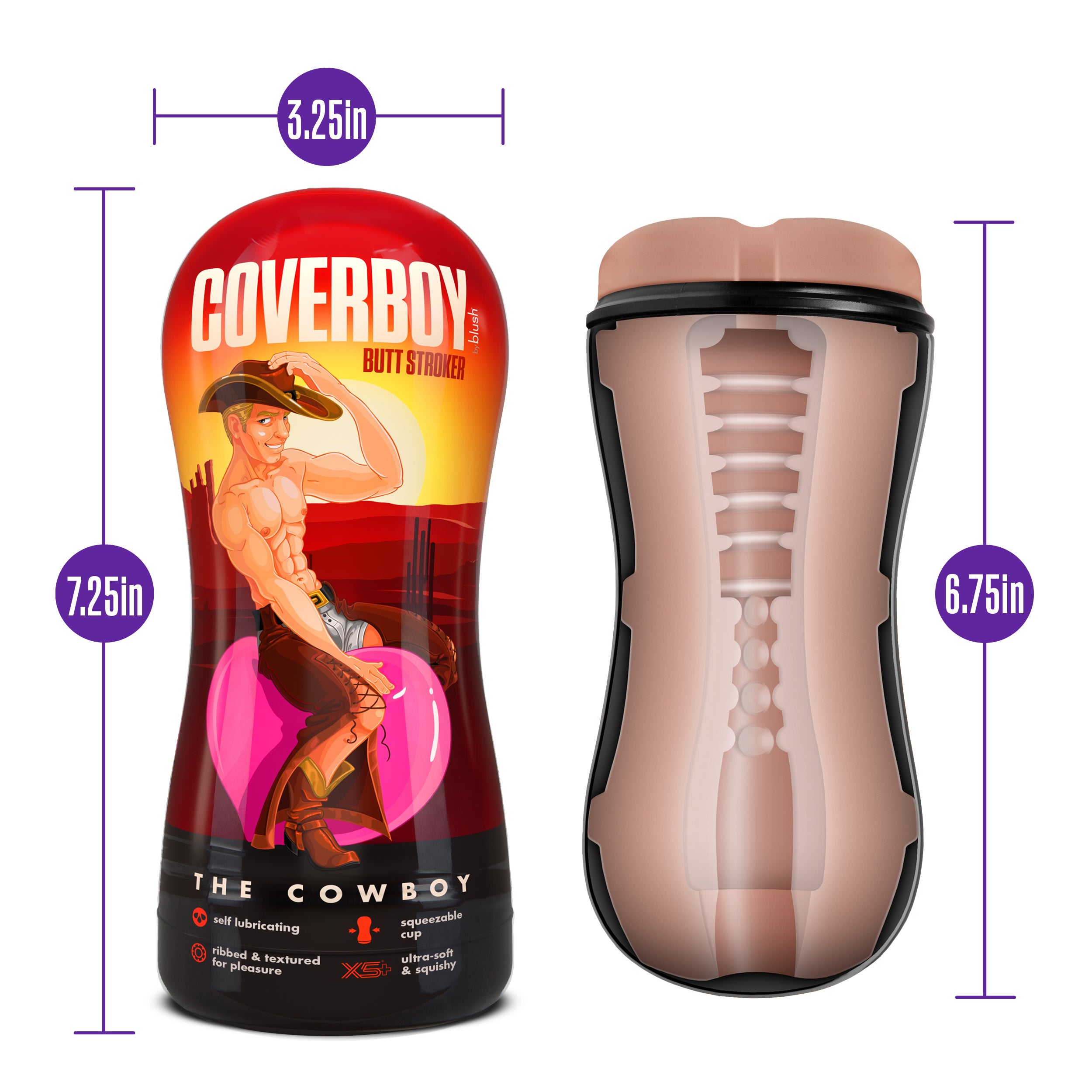 Loverboy The Cowboy Self Lubricating Stroker for Men Strokers - Manual
