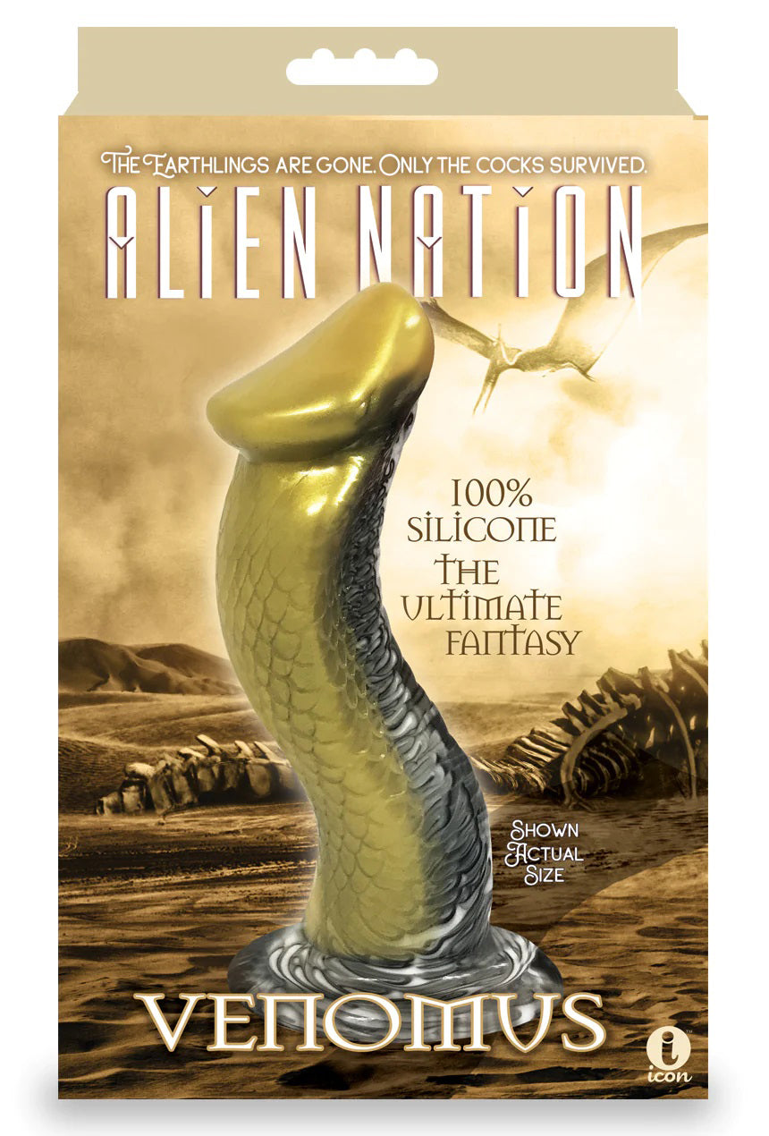 Alien Nation Venomus 8.5 Inch (Silver Gold) Fantasy Silicone Dong Gold > Dildos > Fantasy