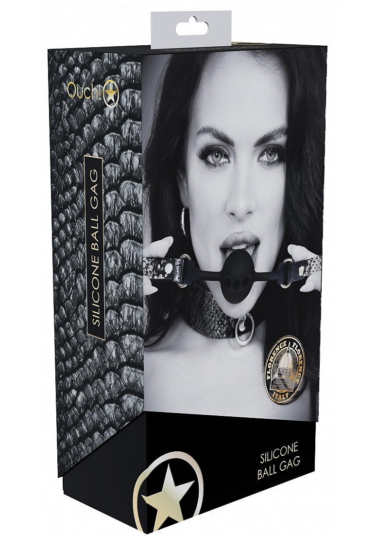 Ouch Florence Collection Silicone Ball Gag for Intimate Play Black Gags