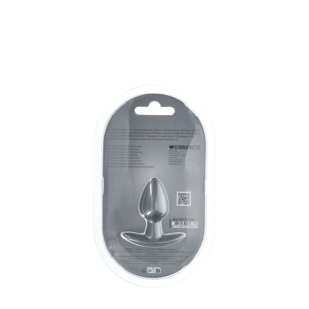 Ouch Anal Plug Small Gun Metal Grey 6.5 cm Butt Plug Butt Plugs