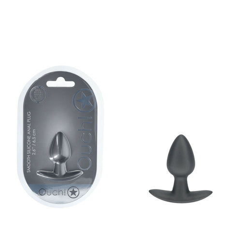 Ouch Anal Plug Small Gun Metal Grey 6.5 cm Butt Plug Grey Butt Plugs