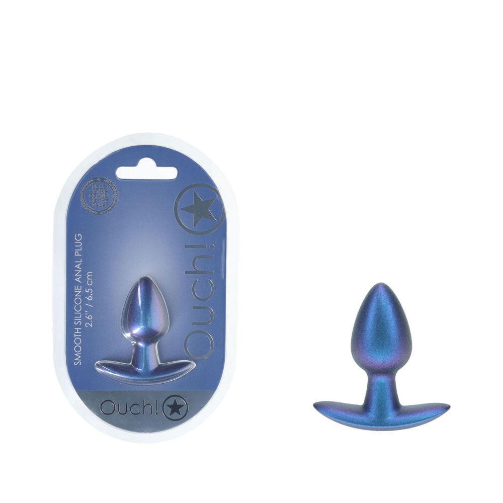 Ouch Anal Plug Small Metallic 6.5 cm Butt Plug Blue Butt Plugs
