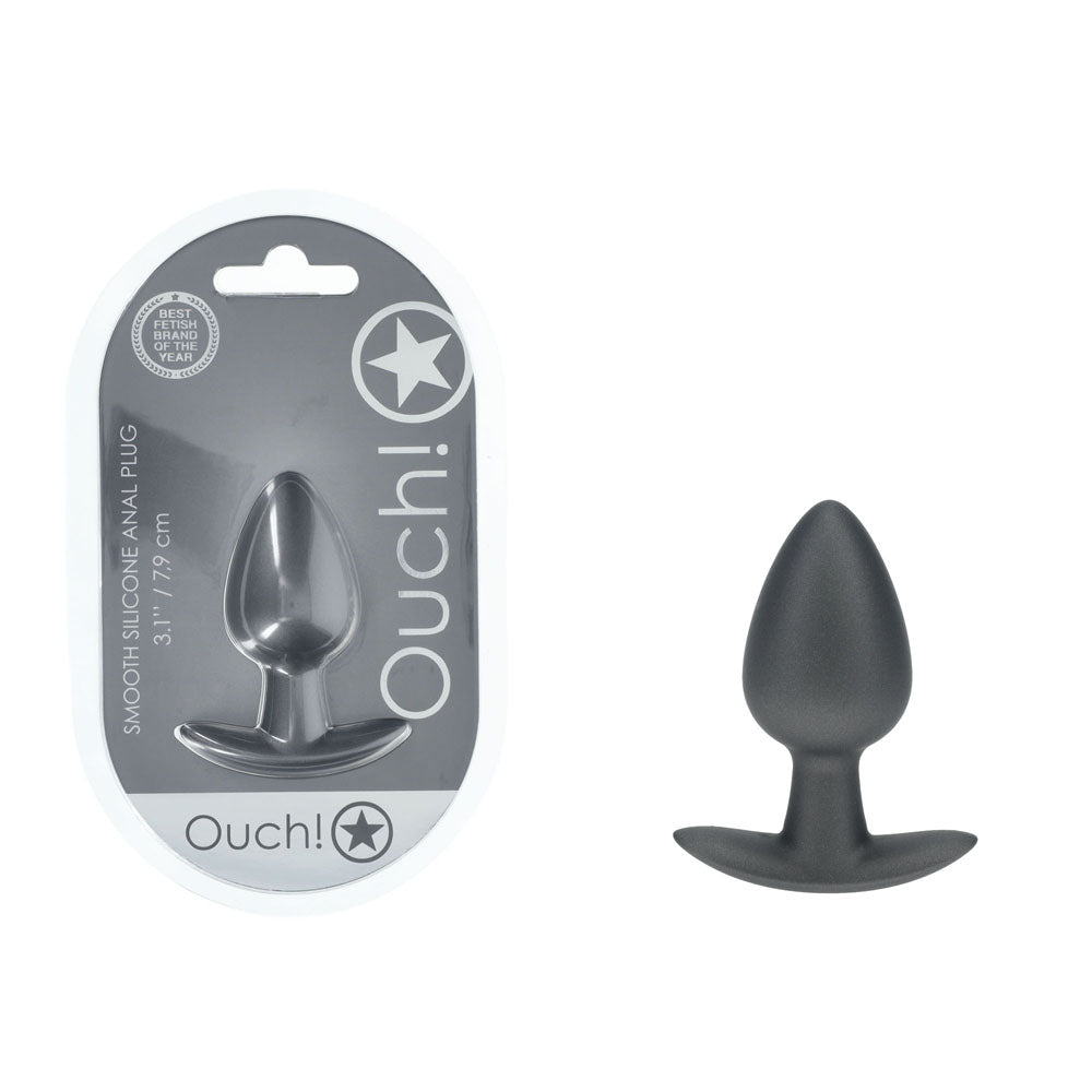 Ouch Anal Plug Medium Gun Metal Grey 3.1 Inches Butt Plug Grey Butt Plugs