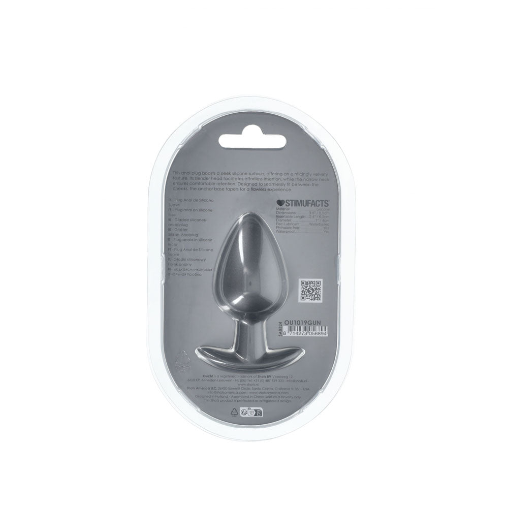 OUCH Anal Plug Large 8.9 cm Gun Metal Grey Butt Plug > Anal Range > Butt Plugs