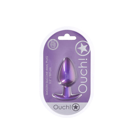 OUCH! Anal Plug - Large 8.9 cm Metallic Purple Butt Plug Butt Plugs