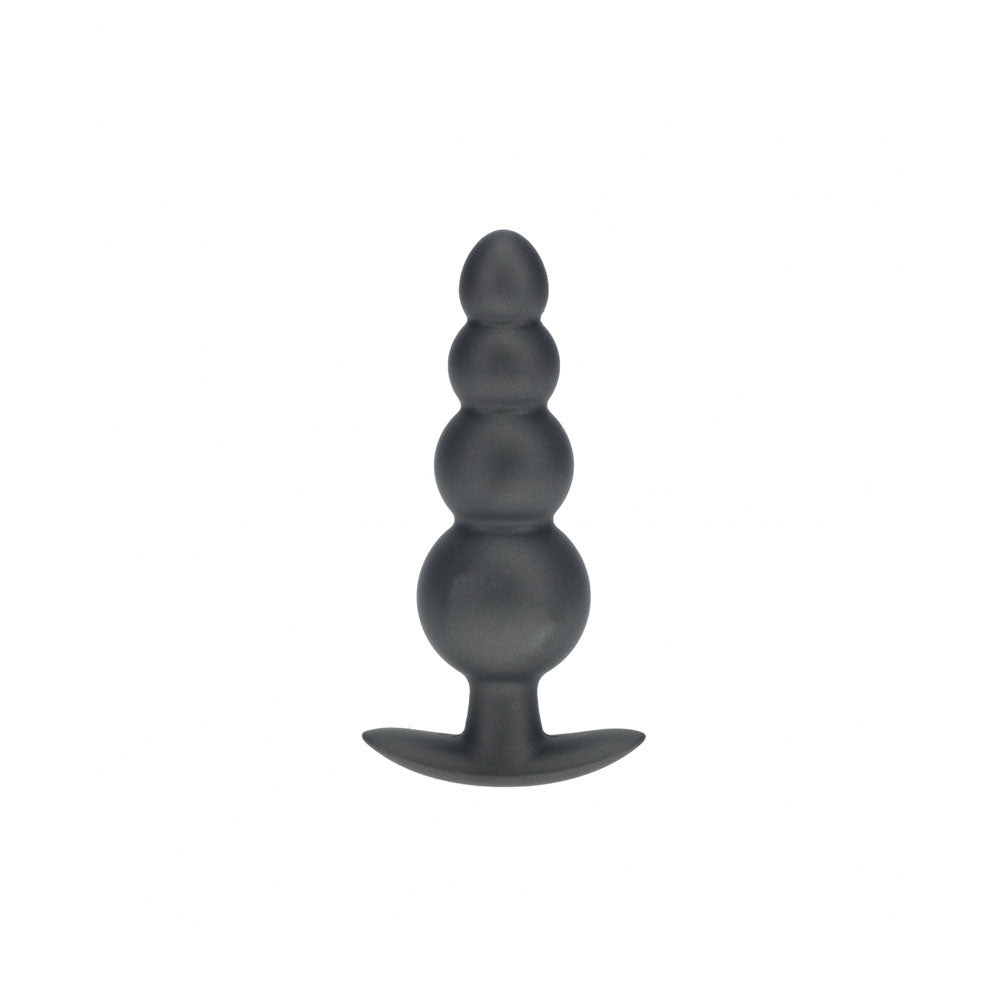 Ouch Beaded Anal Plug Gun Metal Grey 11.7 cm Silicone Butt Plug Butt Plugs