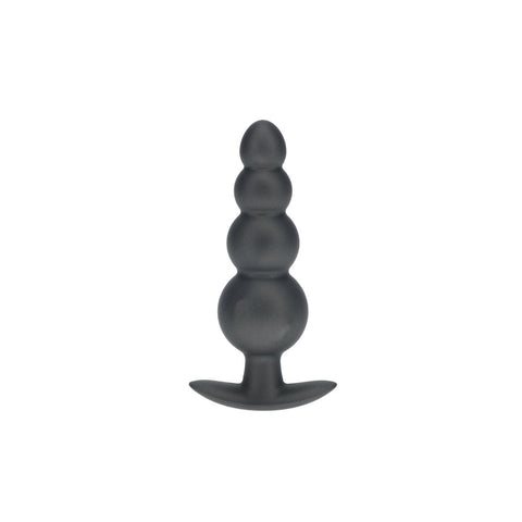 Ouch Beaded Anal Plug Gun Metal Grey 11.7 cm Silicone Butt Plug Butt Plugs