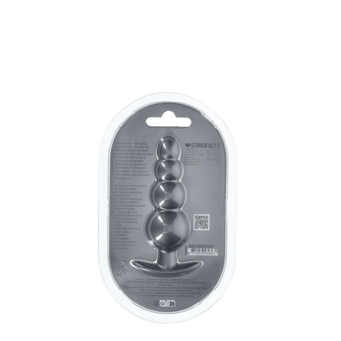 Ouch Beaded Anal Plug Gun Metal Grey 11.7 cm Silicone Butt Plug Butt Plugs