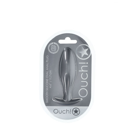 OUCH! Oval Anal Plug - Gun Metal - Gun Metal Grey 11.7 cm Butt Plug Butt Plugs