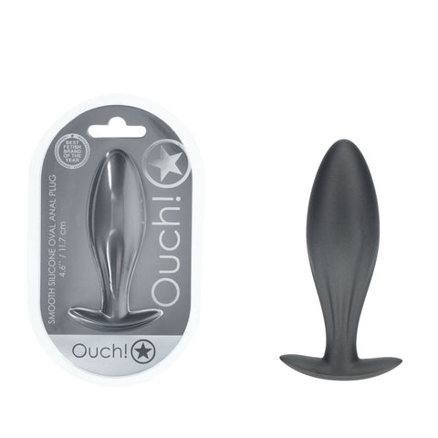 OUCH! Oval Anal Plug - Gun Metal - Gun Metal Grey 11.7 cm Butt Plug Default Title Butt Plugs