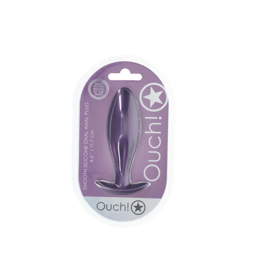 Ouch Oval Metallic – Silicone Large Butt Plug > Anal Range > Butt Plugs