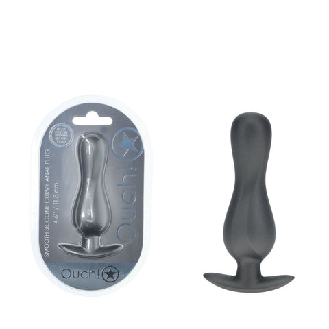 Ouch Curvy Anal Plug (Gun Metal Grey) – Silicone Butt Plug Grey > Anal Range > Butt Plugs