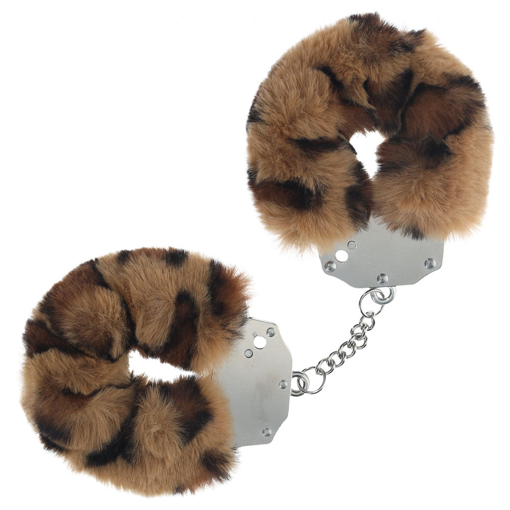 Ouch Heavy-Duty Fluffy Cuffs (Leopard) – Fluffy Handcuff Restraints Coloured > Bondage Gear > Handcuffs